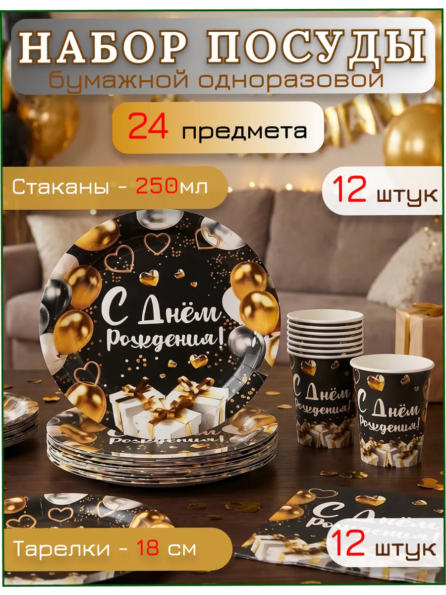 Набор посуды С днем рождения
