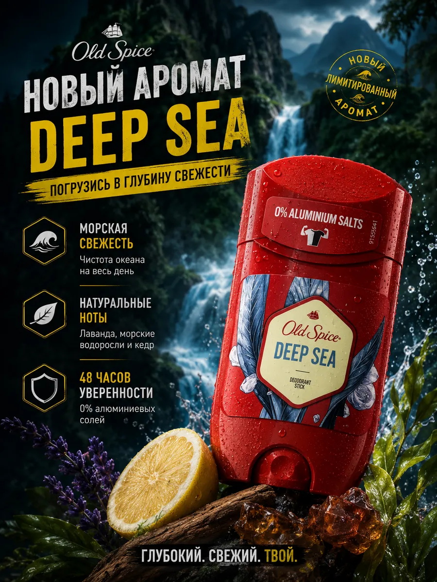 Дезодорант твердый Old Spice Deep Sea, 50 мл