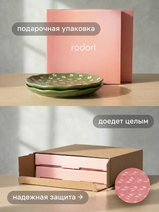Rodori Тарелки 2 шт с цветами 20 см обеденные фарфоровые, 2 шт, фото 3
