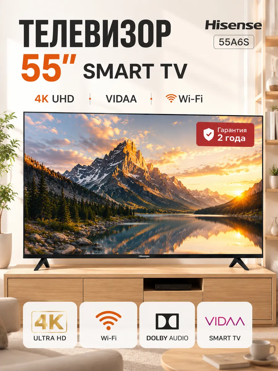 Телевизор 55 дюймов смарт 55A6S