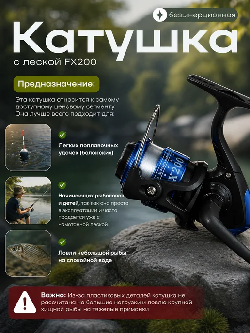 Мир рыбалки и туризма Катушка рыболовная FX-200, 2шт, 2 шт, фото 3