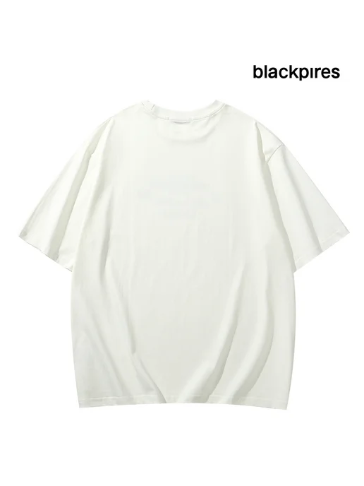 Blackpires Футболка оверсайз с принтом хлопок удлиненная, белый, фото 2