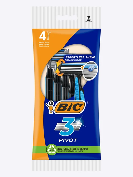 BIC Бритва мужская одноразовая, 3 лезвия, 4 шт, 4 шт, фото 2