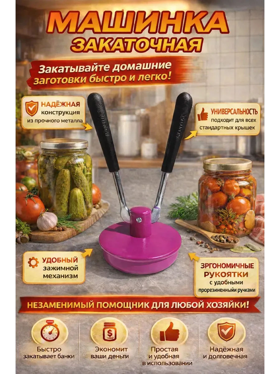 Машинка закаточная для банок ручная металлическая