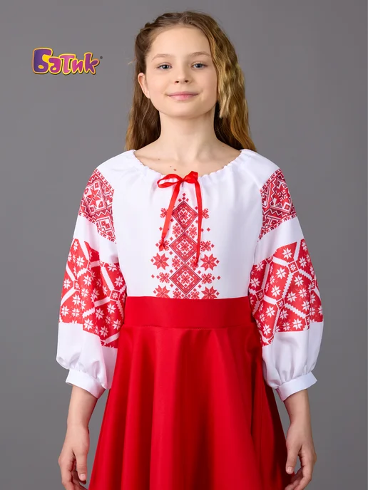 Батик Русское народное платье, белый, фото 2