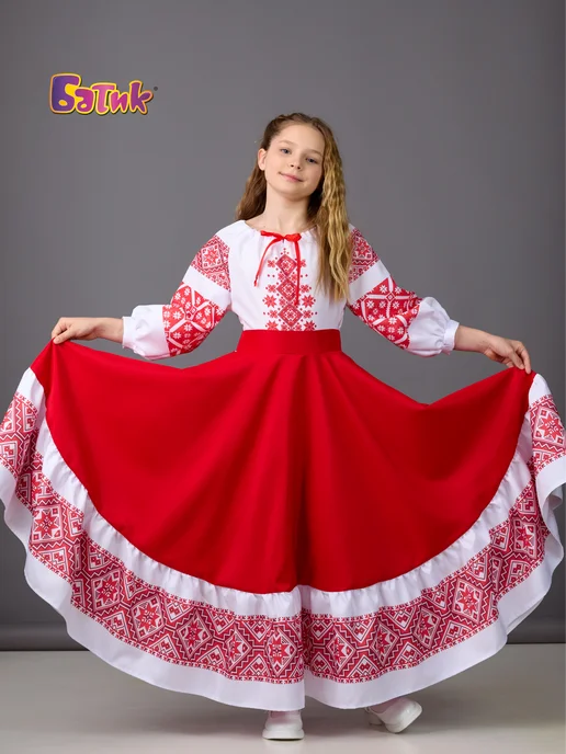 Батик Русское народное платье, белый, фото 3