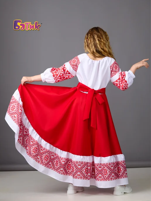 Батик Русское народное платье, белый, фото 5