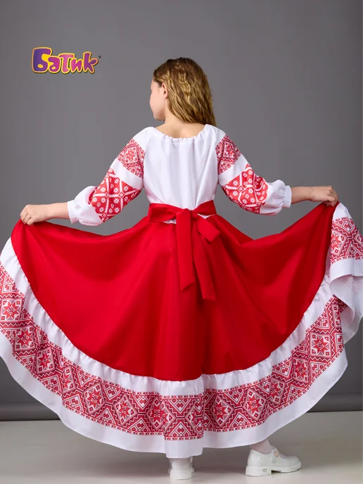 Батик Русское народное платье, белый, фото 7