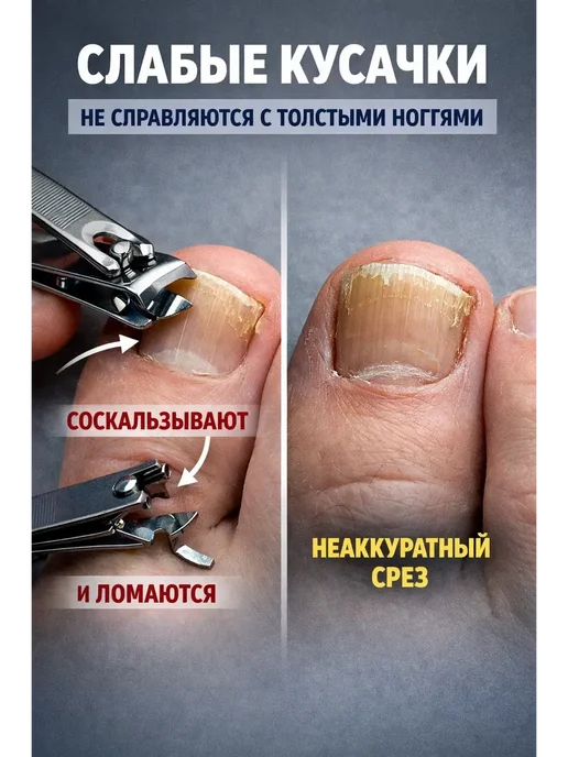 ЭлькаШоп Кусачки для ногтей на ногах щипчики для педикюра, черный, фото 2
