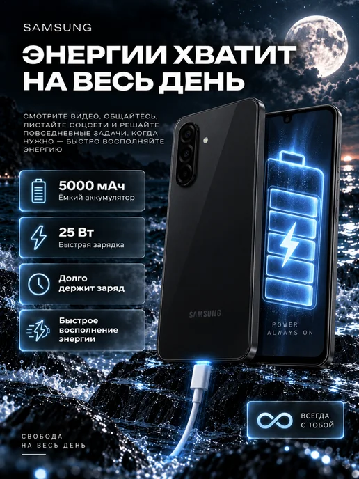 Смартфон Samsung A26 8/256 ГБ, синий, фото 6