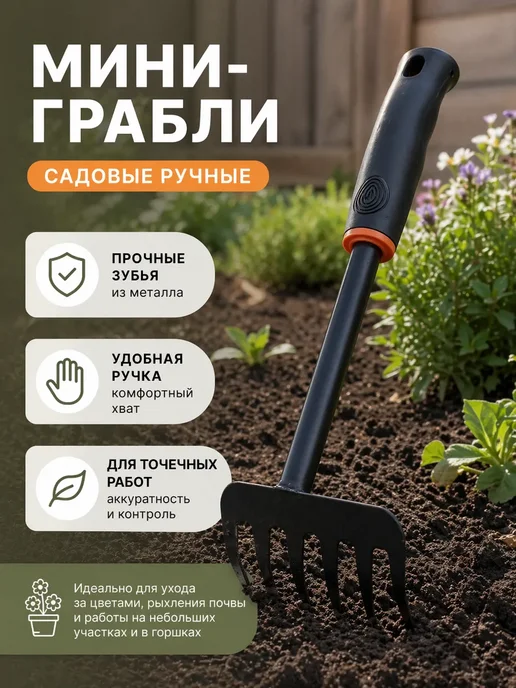 Nozik Грабли маленькие садовые от сорняков и прополки, вариант
