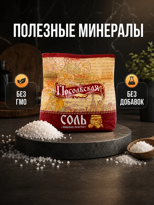 Соль Посольская крупная, 2.5кг для засолки, 2,5 кг, фото 3