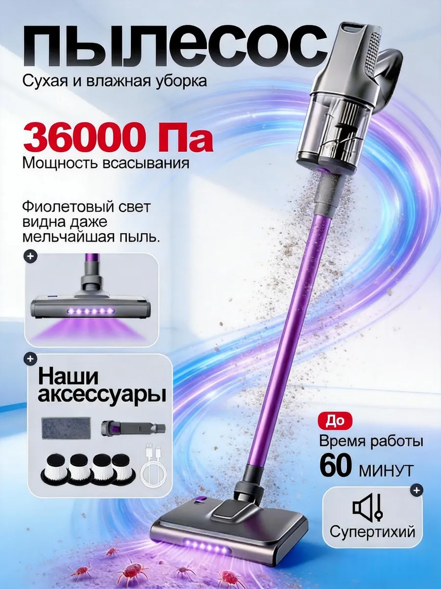 Пылесос вертикальный беспроводной мощный
