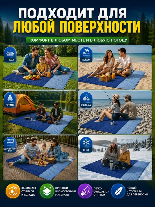 ЕА26 Туристический коврик пляжный влагостойкий складной, вариант, фото 5