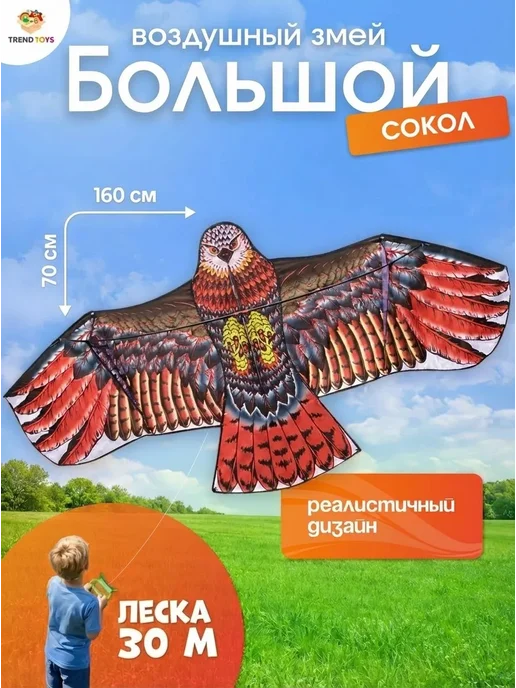 Детский большой сокол 160х70 см, летний змей, для детей и се, 160x70 см, фото 2