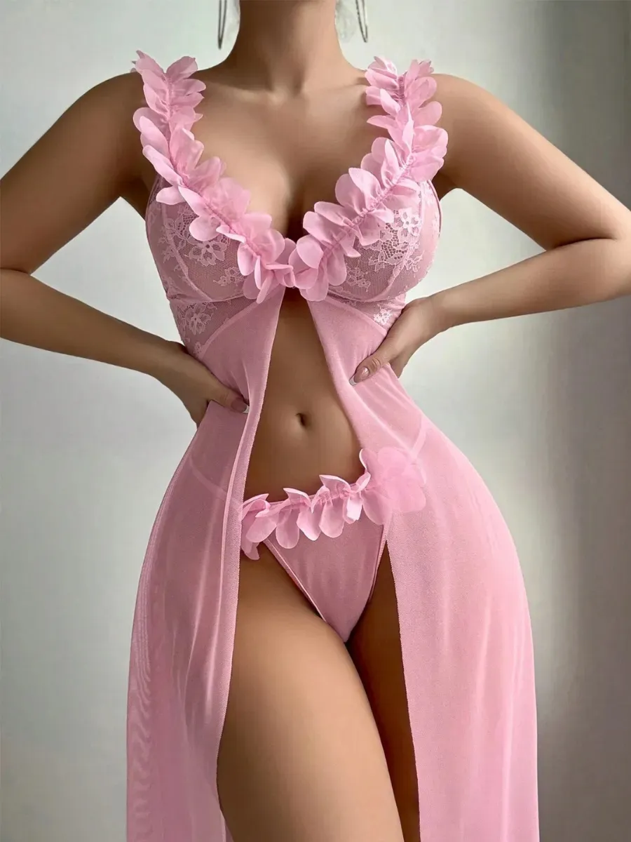 Эротический костюм сорочка сетка 18+