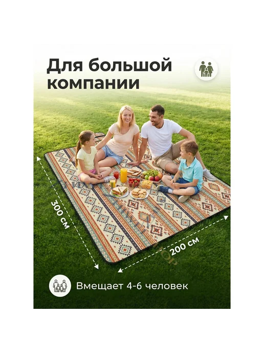 Плед непромокаемый, для пикника, 200 см х 300 см, вариант