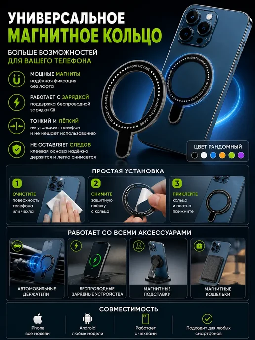 Кваро Магнитный держатель для телефона кольцо, вариант, фото 2