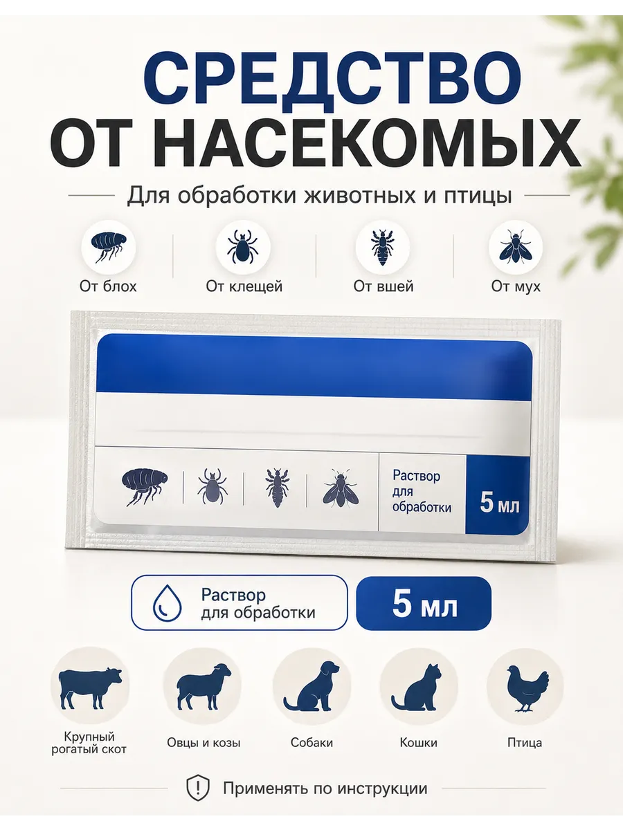 Бутокс - Средство от насекомых 5 мл для животных, дельтамитрин