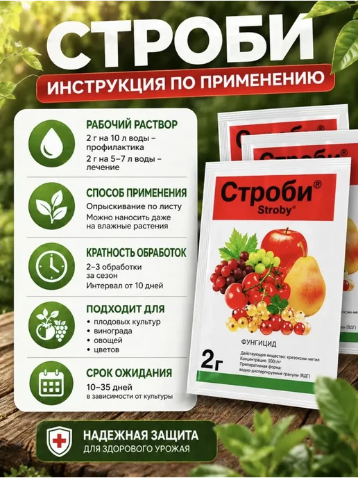 Строби фунгицид набор 5шт по 2 гр, 5 шт, 2 г, фото 2