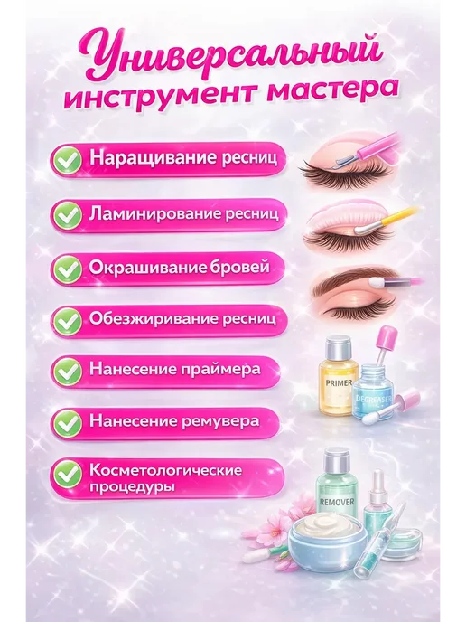 Шик+ Микробраши для ресниц бровей маникюра, голубой, фото 2