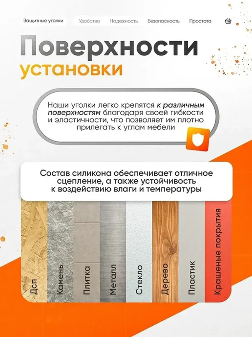 Защитные уголки на мебель, 10 штук, вариант, фото 5