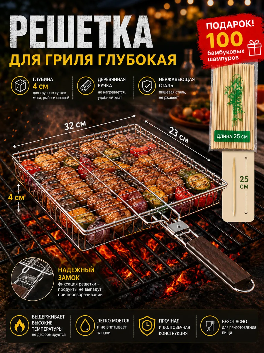 Решетка для мангала для шашлыка