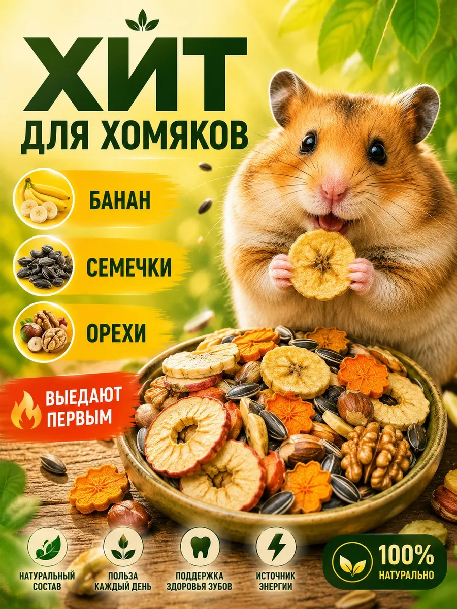 ХИТ для хомяков — лакомство для грызунов 100 гр