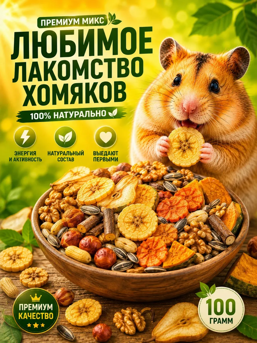 Премиум лакомство для хомяков 100 г