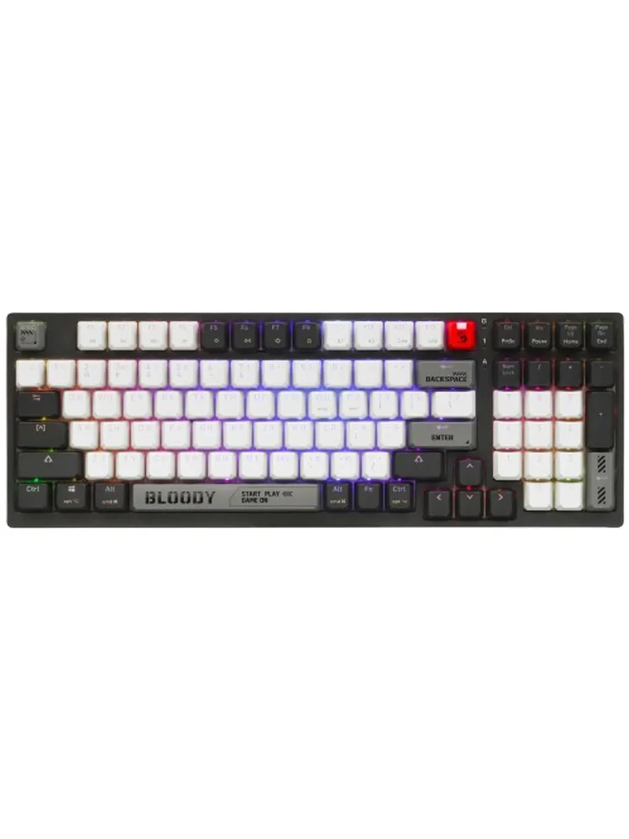 BLOODY Русская Клавиатура игровая беспроводная WS98 Grey