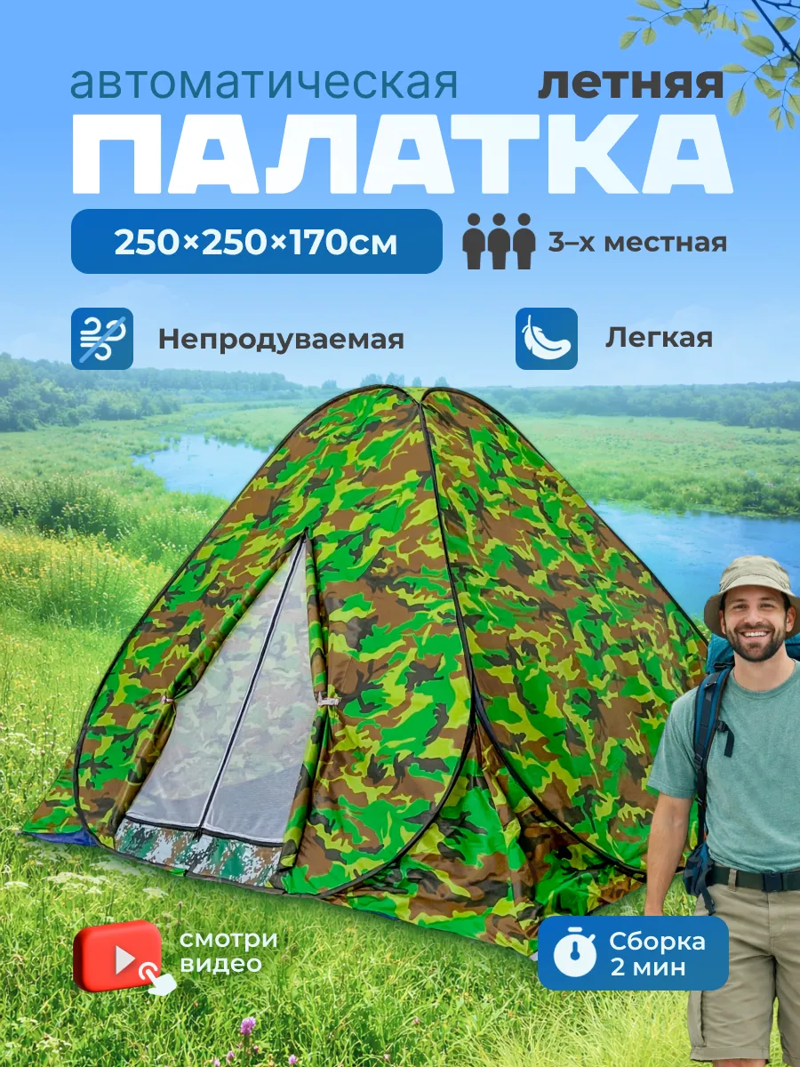 Палатка автоматическая 250х250х170