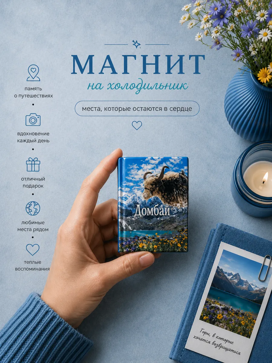 Магнит на холодильник Домбай Сувенир