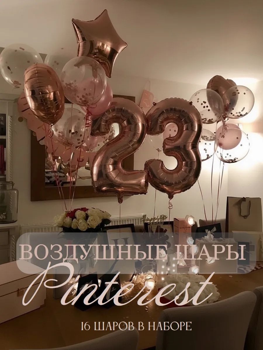 Воздушные шары для фотозоны с цифрой 23 года девушке