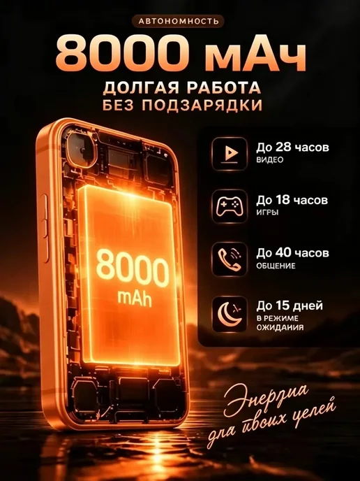 Смартфон Pro Max Iphonc I17 Pro Max 12/16 ГБ, оранжевый, фото 5