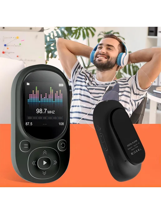 Спорт MP3 64GB с BT 5.0, FM, поддержка SD до 128GB, 64 ГБ, 128 ГБ, фото 6