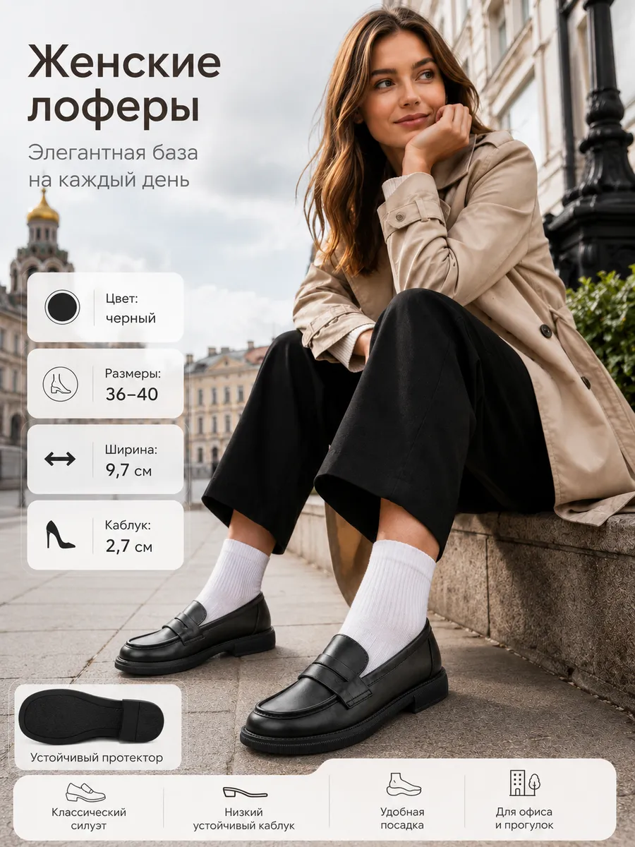 Лоферы из натуральной кожи