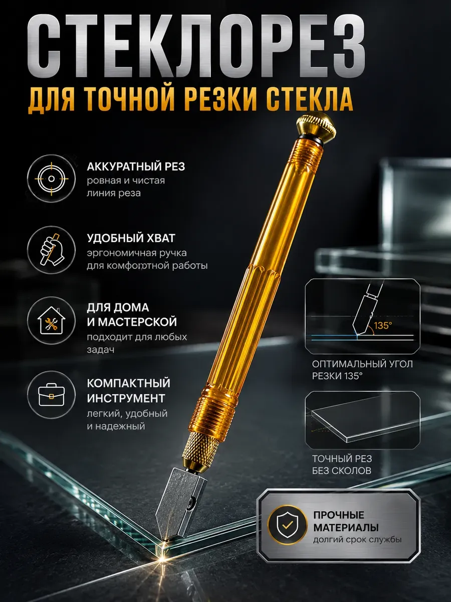 Стеклорез ручной профессиональный для резки стекла