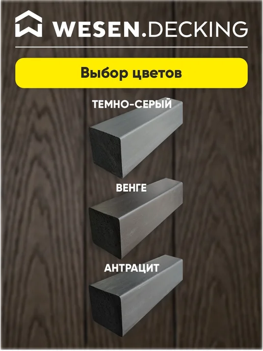 Брус полимерный 100х100х1000 мм, Антрацит, 2 шт, 100x1500 мм, 1 шт, фото 4