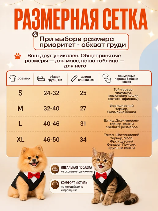 Футболка - смокинг для собак мелких пород и кошек, черный, фото 3