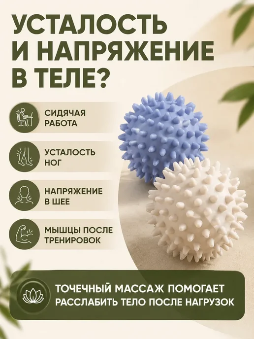 Иссам Массажные мячики ежики для МФР и массажа 2 шт, 2 шт, фото 2