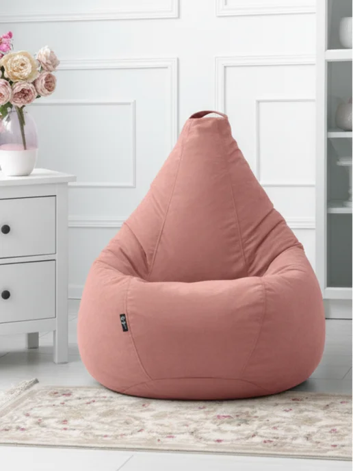 Goodpoof Кресло мешок XXXXXL Груша Велюр, розовый, фото 4