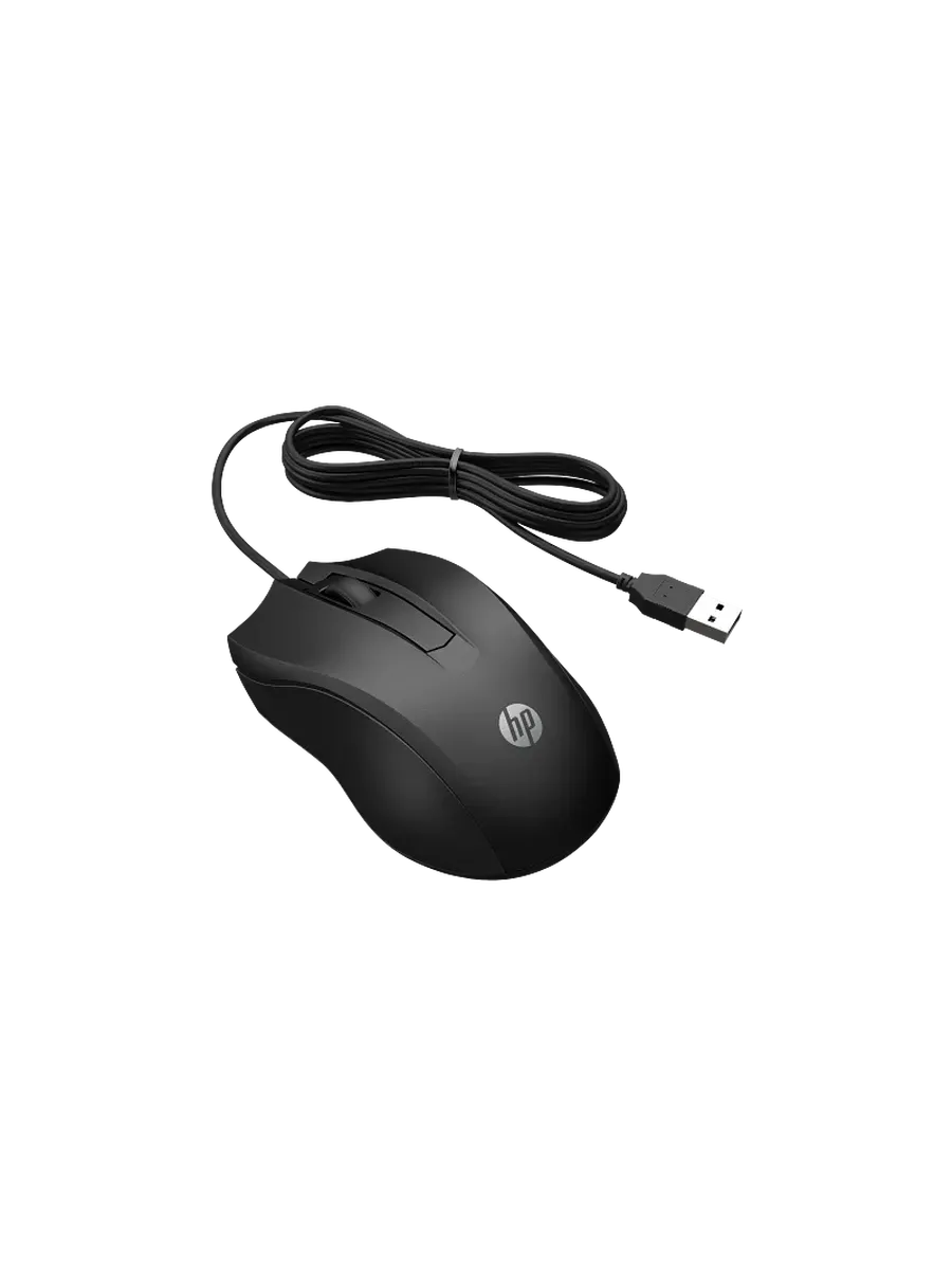 HP Мышь оптическая проводная 6VY96AA 100 Black, USB-A
