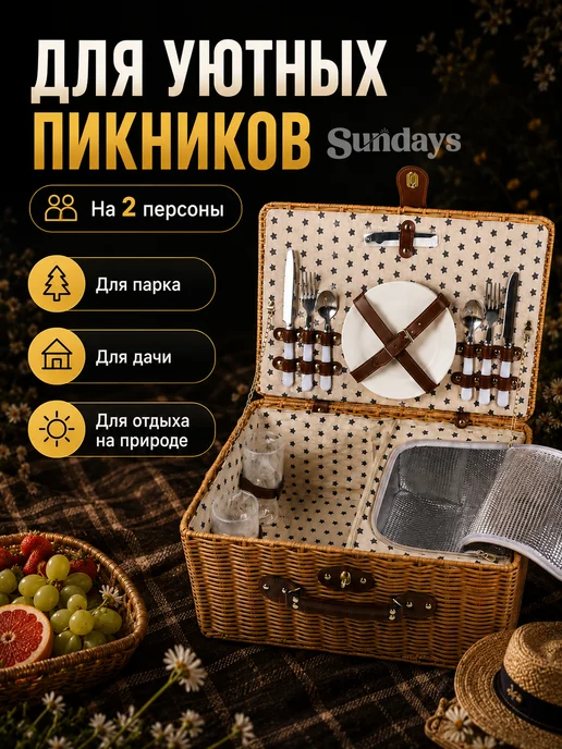 Набор для пикника, белый, фото 5