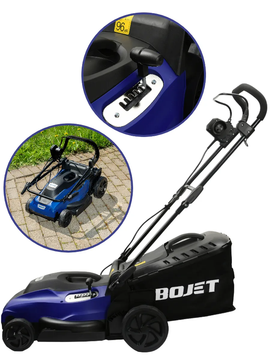 Газонокосилка сетевая BOJET ELM-38 (трав. 45л, 6 позиций)