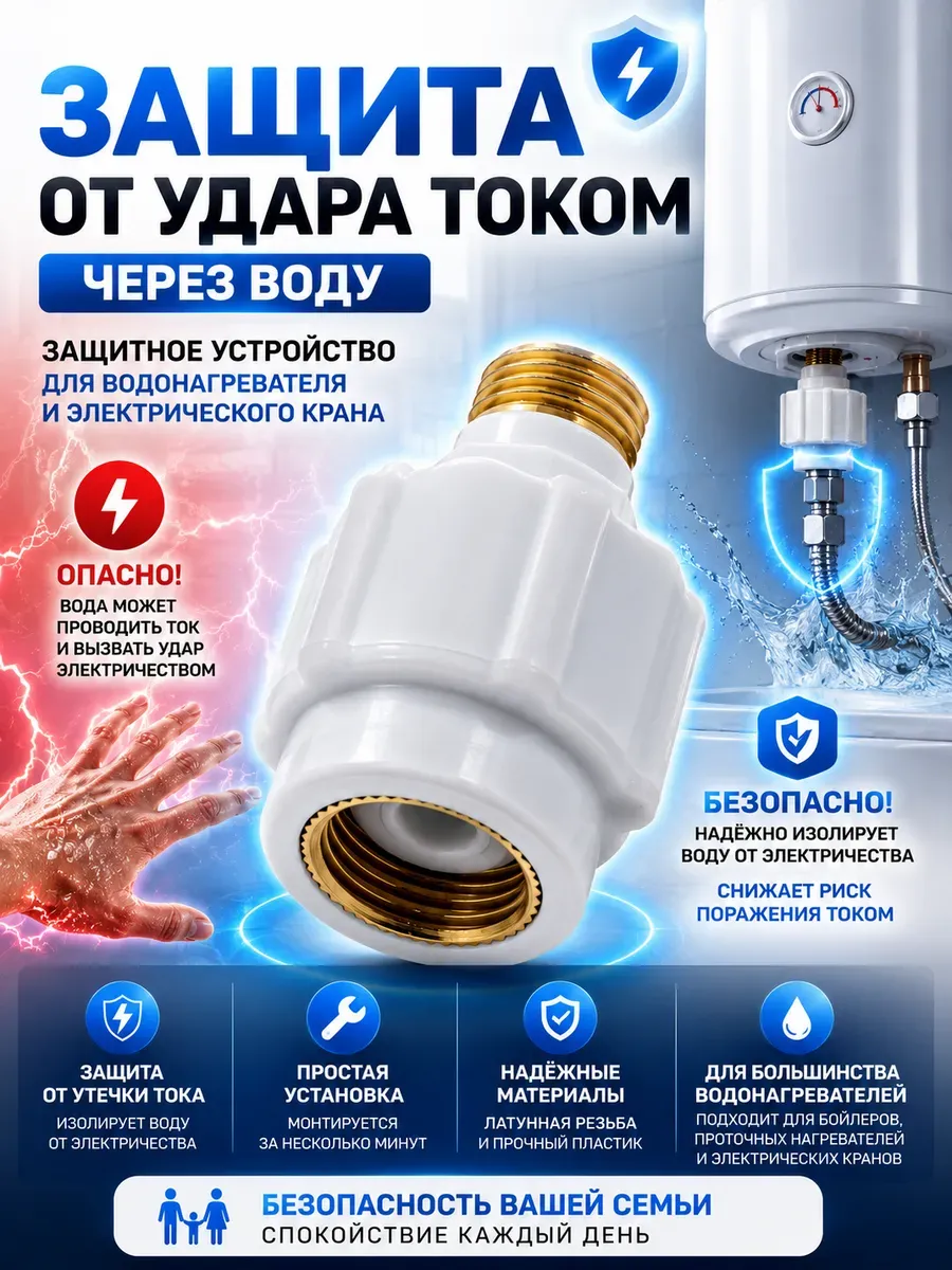 Устройство защиты от удара током для бой и электро крана
