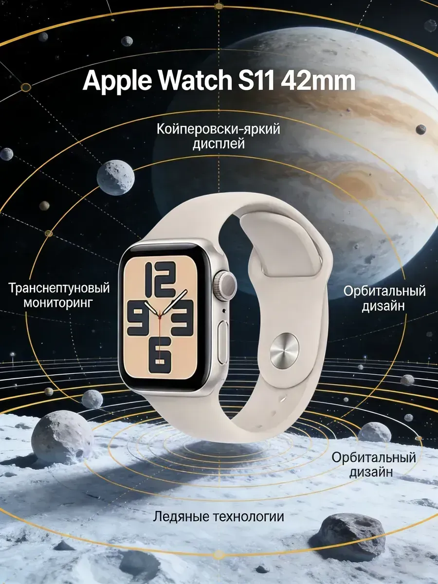Apple Смартчасы Watch S11 42mm с поддержкой уведомлений