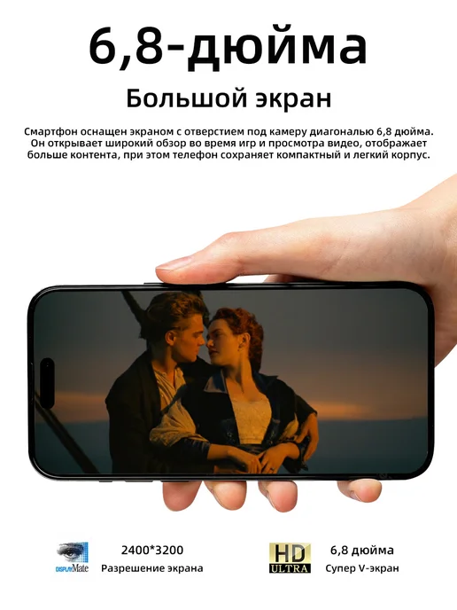 Смартфон Pro Max Iphcon 17 Pro Max 16/1024 ГБ, оранжевый, фото 3