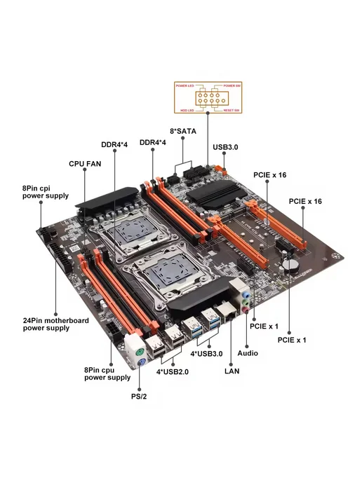 Atermiter X99 AG9 материнская плата,Xeon E5 2690V4 комплект,16G (2x8G), вариант, фото 6