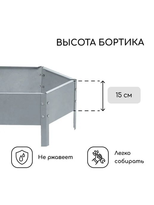 Элегантная оцинкованная клумба для сада, вариант