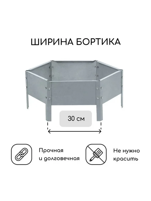 Элегантная оцинкованная клумба для сада, вариант, фото 7